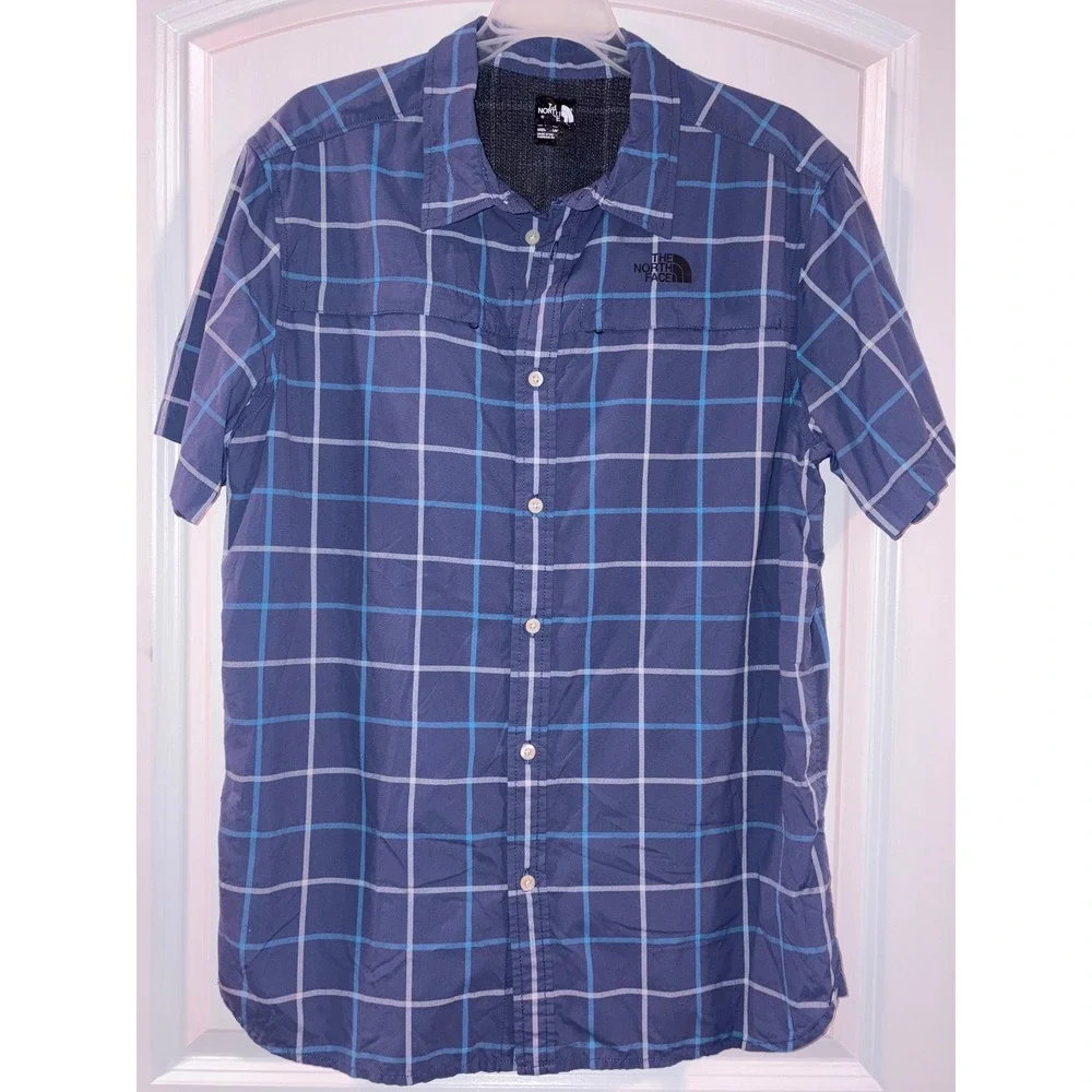 The North Face Mens‎ Medium Plaid Short Sleeve Button Down Shirt